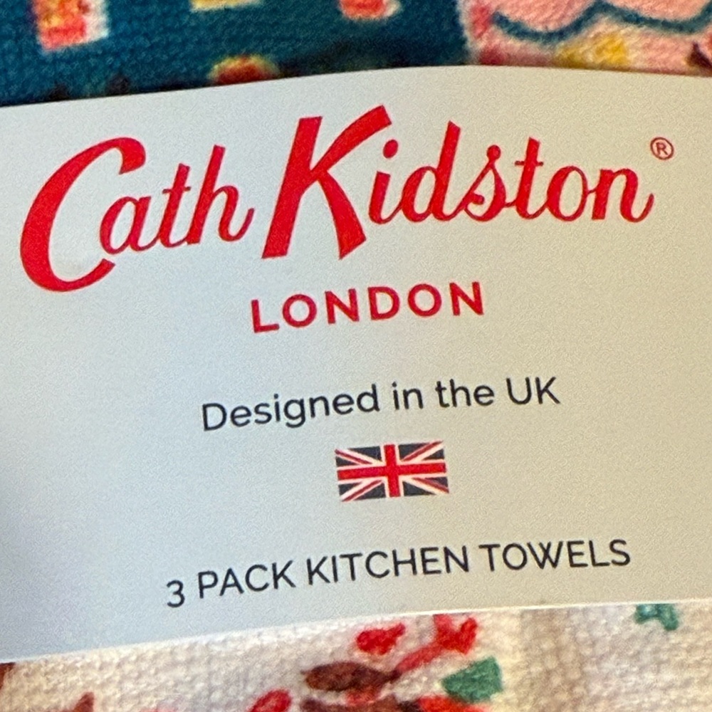Cath Kidston NWT 3 Pk Holiday Town 100% Cotton 18” x 28” Kitchen Towels - Picture 6 of 8